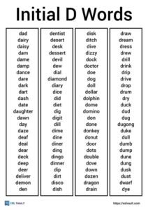 initial d words list