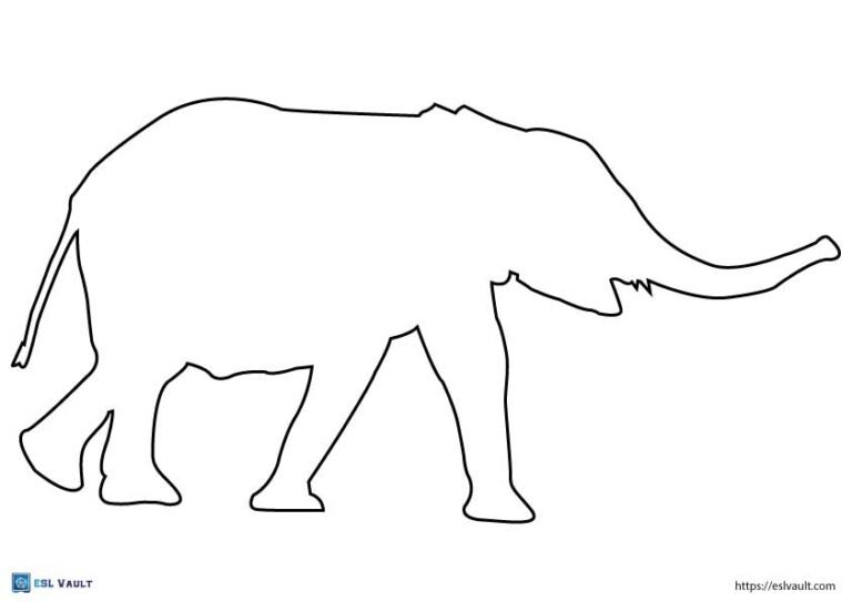 printable elephant outline 2
