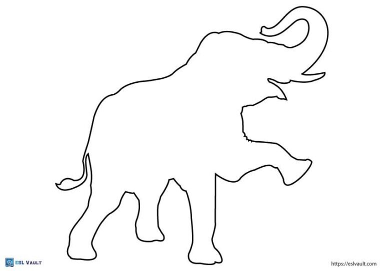 printable elephant outline 3