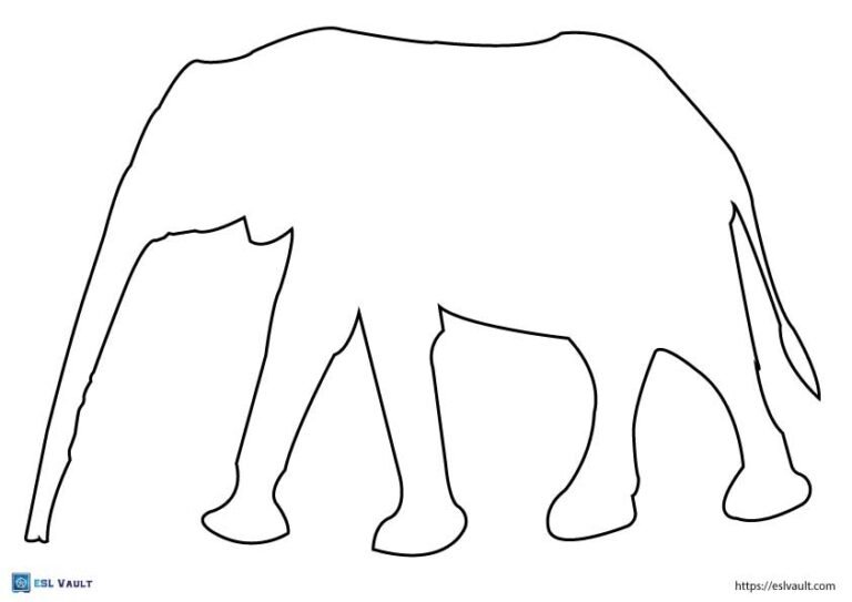 printable elephant outline template