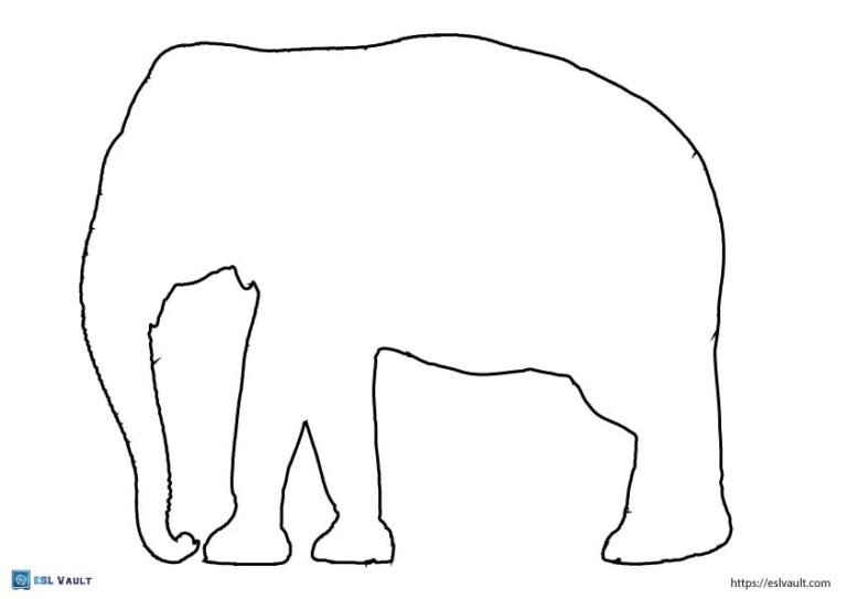 printable elephant outline pdf