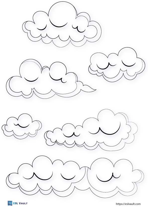 puffy cloud template shapes