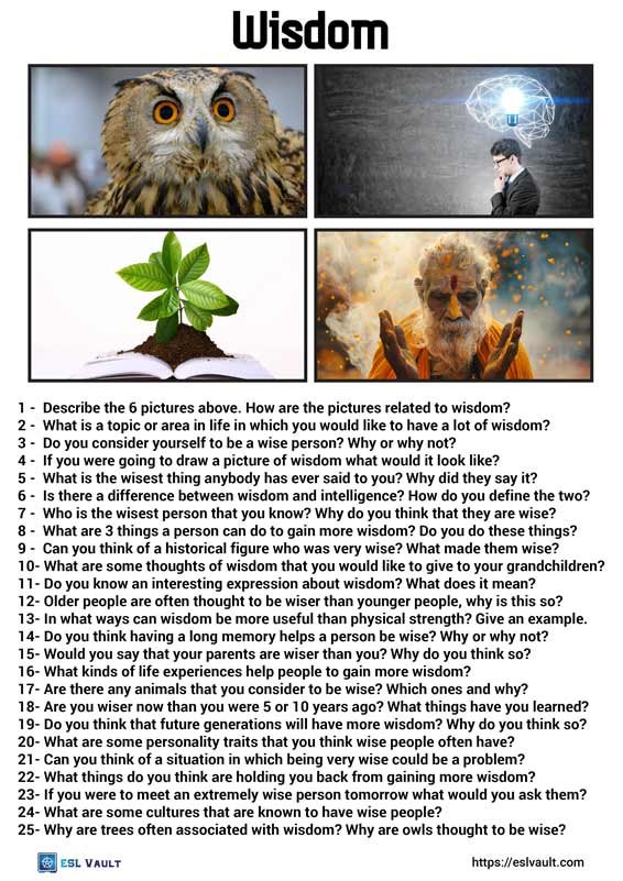 25 Conversation Questions About Wisdom ESL Vault 25 Conversation Questions About Wisdom ESL Vault