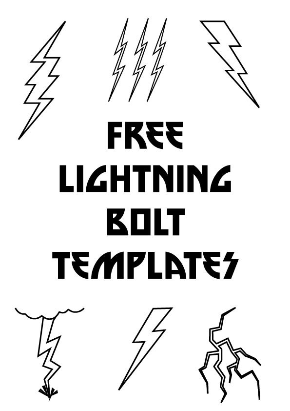 free printable lightning bolt templates