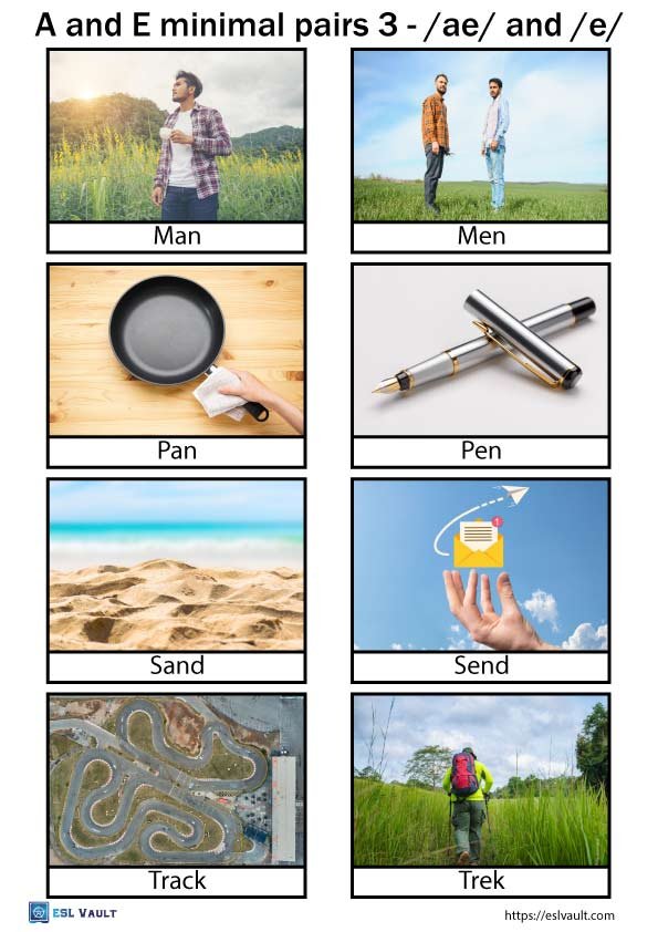 ae and e minimal pairs words 3