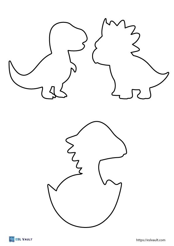 baby dinosaur outlines