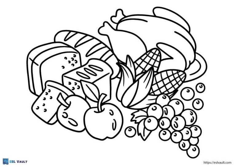 coloring pages healthy food
