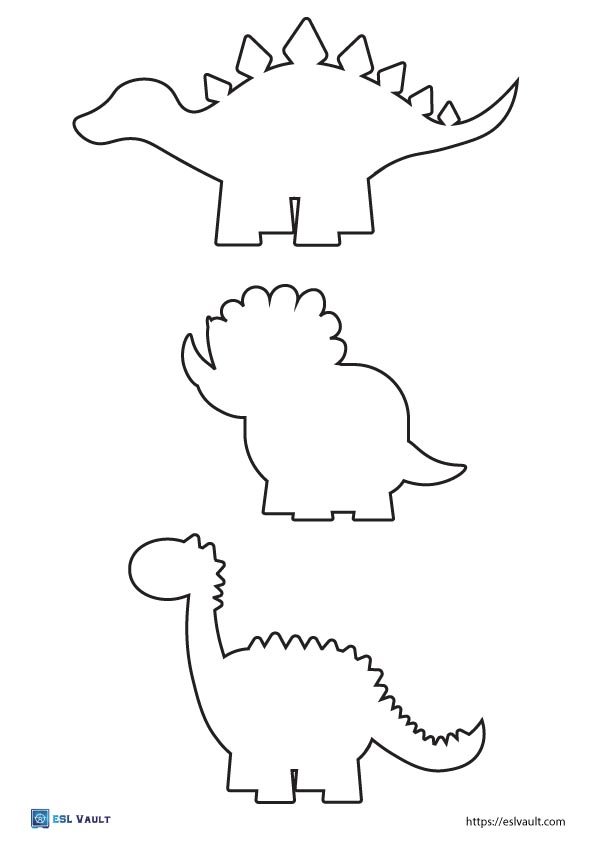 cute dinosaur outlines for kids