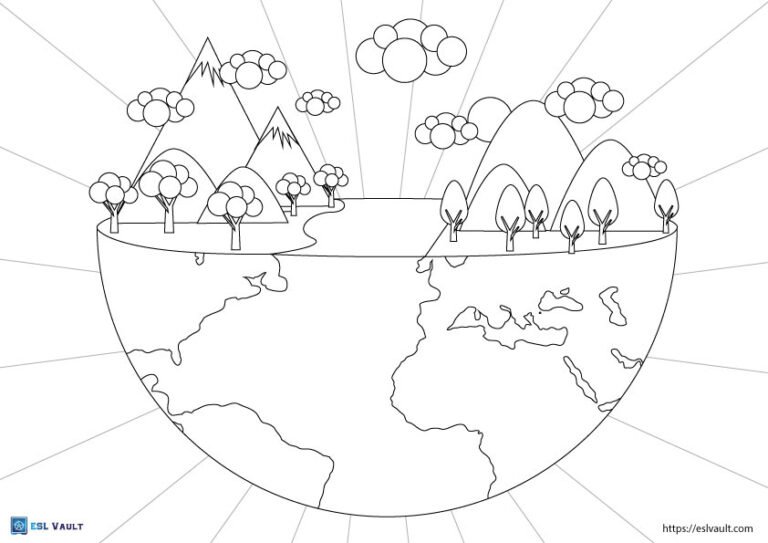 earth coloring page printable