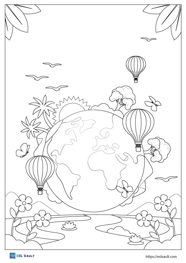 earth coloring pages PDF