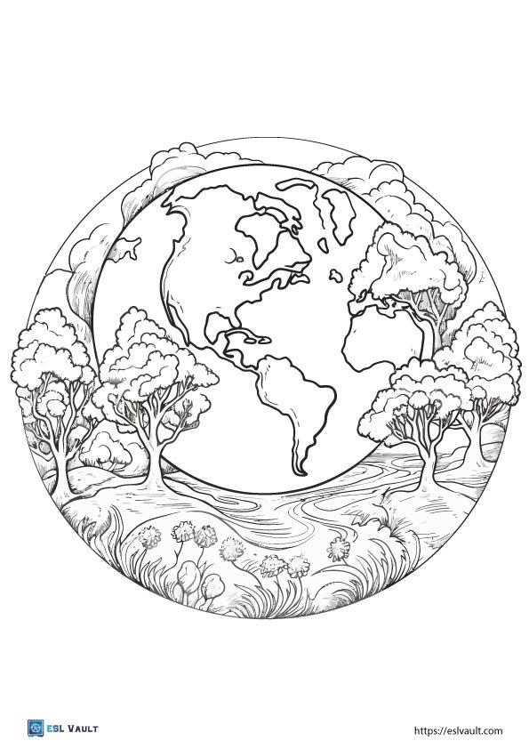 earth coloring picture