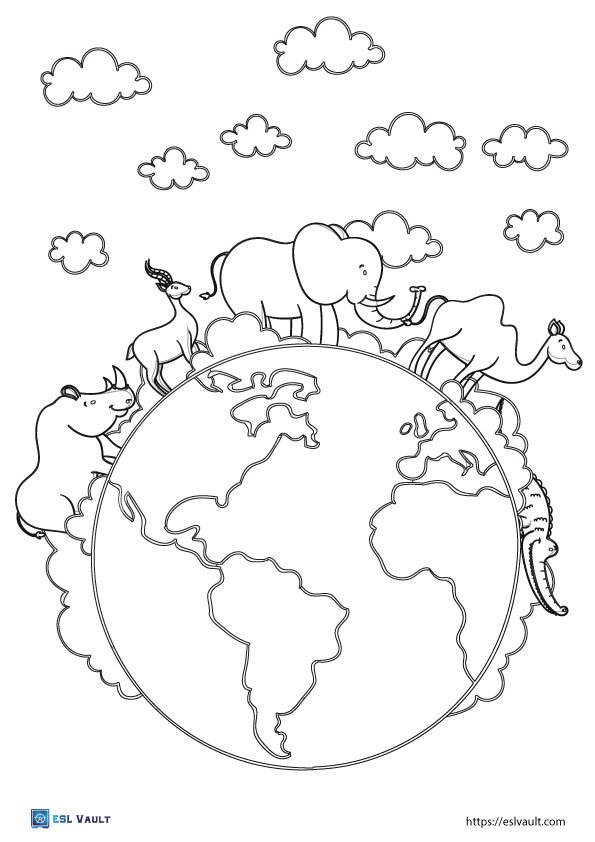 earth coloring sheet