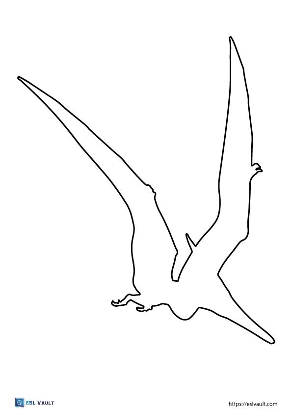 flying dinosaur outline pdf