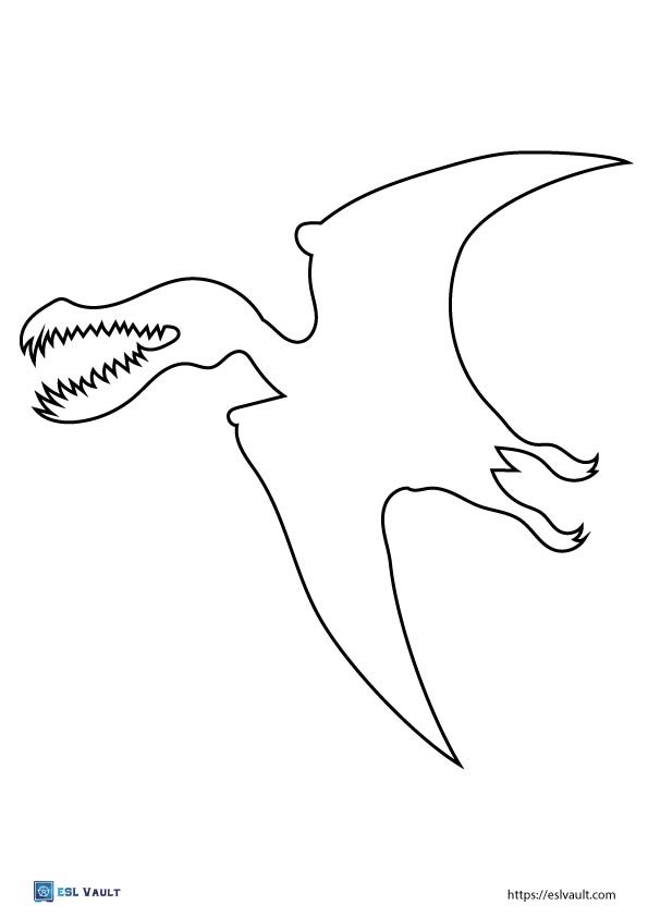 flying dinosaur outline printable