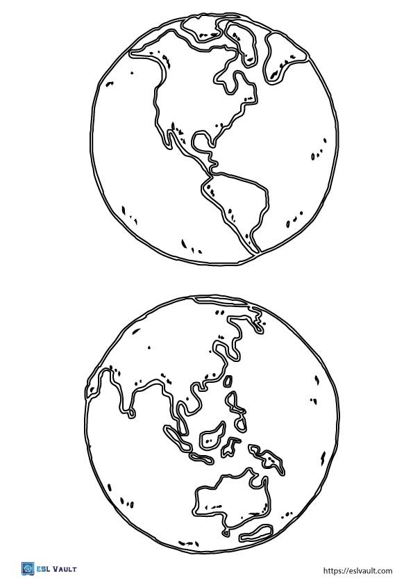 free coloring page of earth