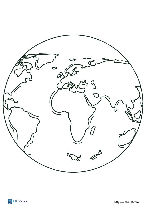 free printable earth coloring page