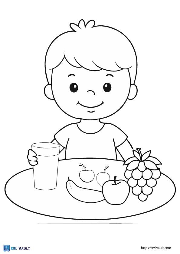healthy eating coloring page