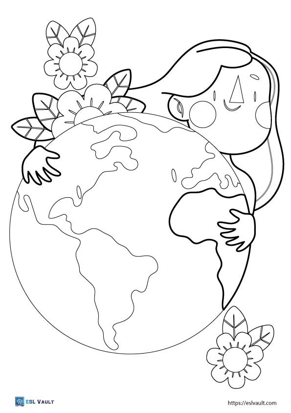 mother earth day coloring page