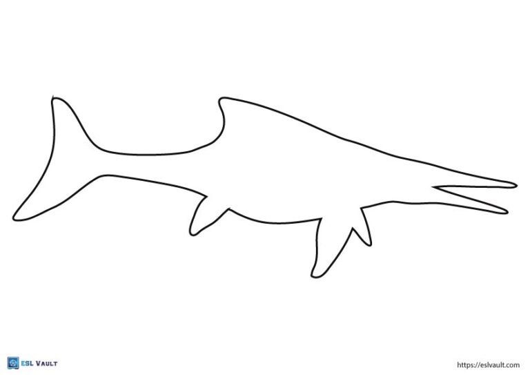 ocean dinosaur outline template