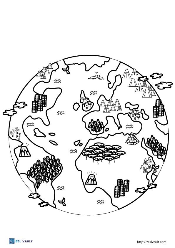 planet earth coloring sheet