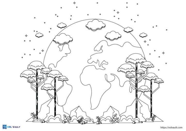 printable earth coloring page
