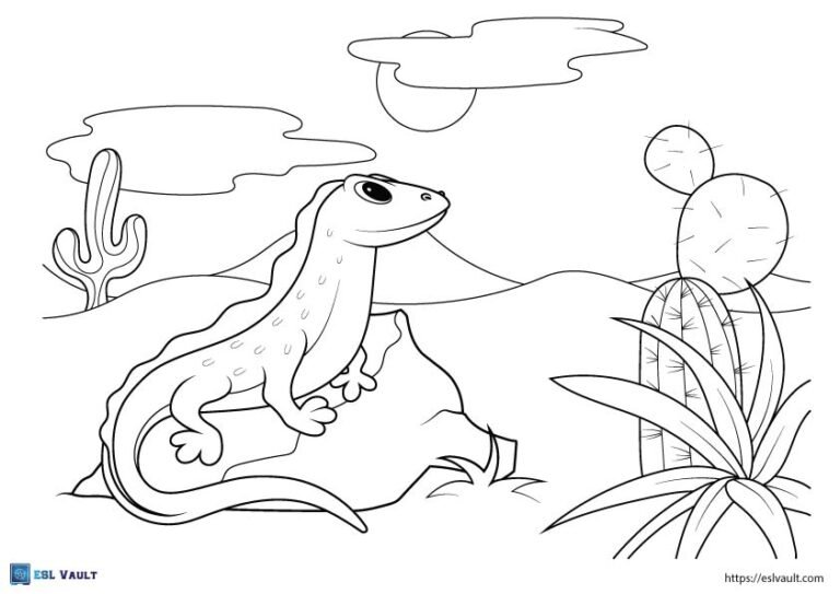 desert lizard coloring page