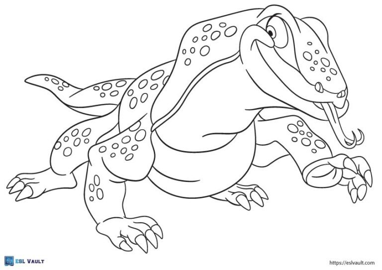 monitor lizard coloring page