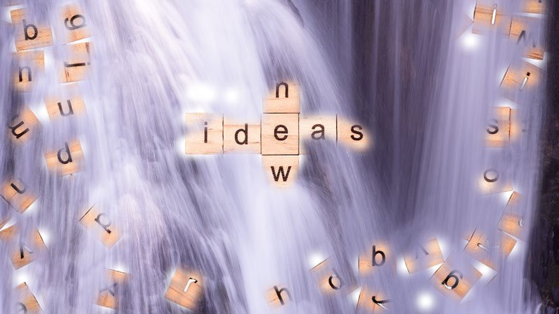 waterfall of words metaphor