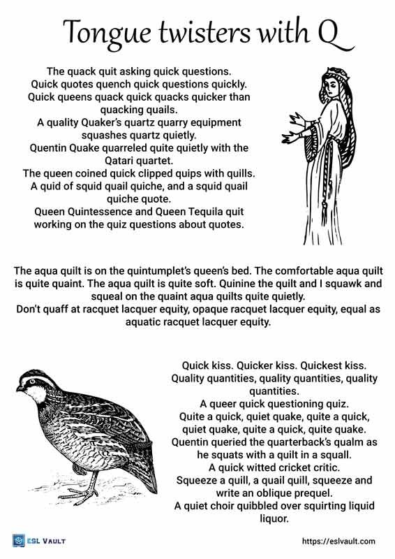 tongue twisters with q