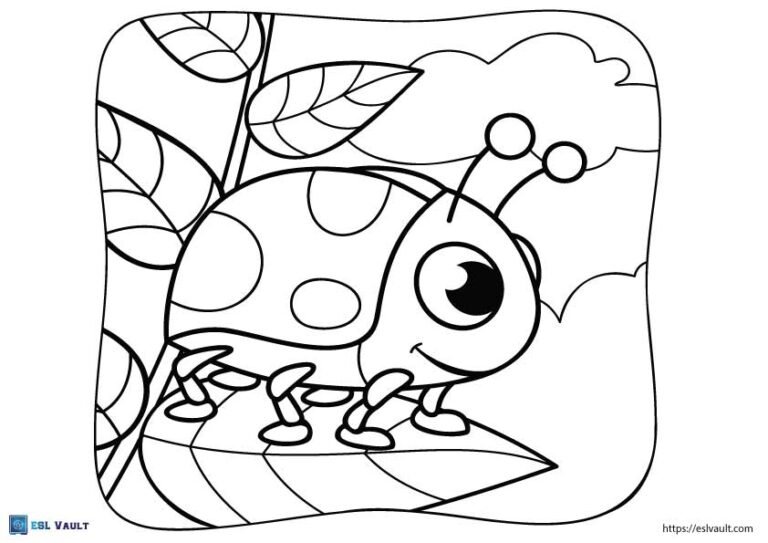 beetle coloring page for kids