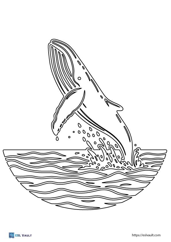 breaching whale stencil printable