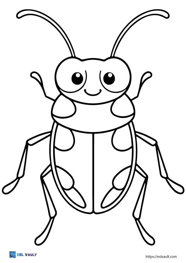 easy beetle coloring sheet