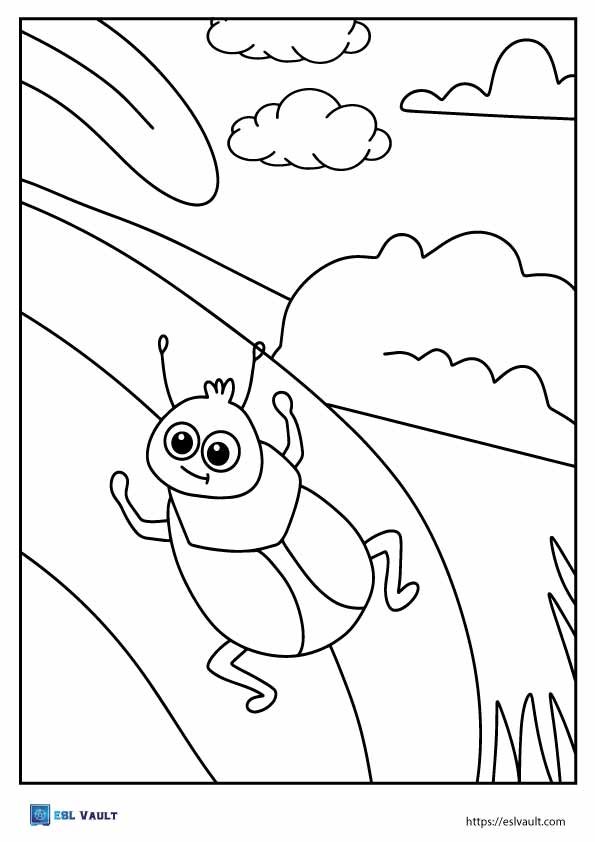 simple beetle coloring page