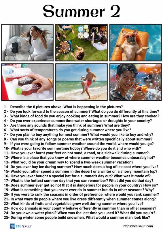 25 conversation questions about summer 2