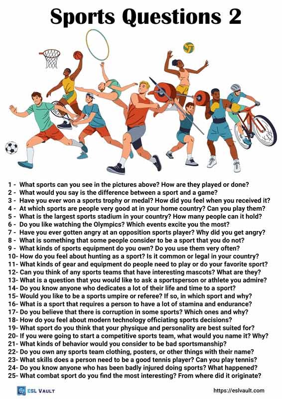 25 conversation questions about sport