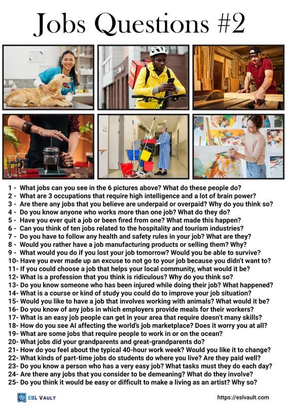 25 discussion questions about jobs
