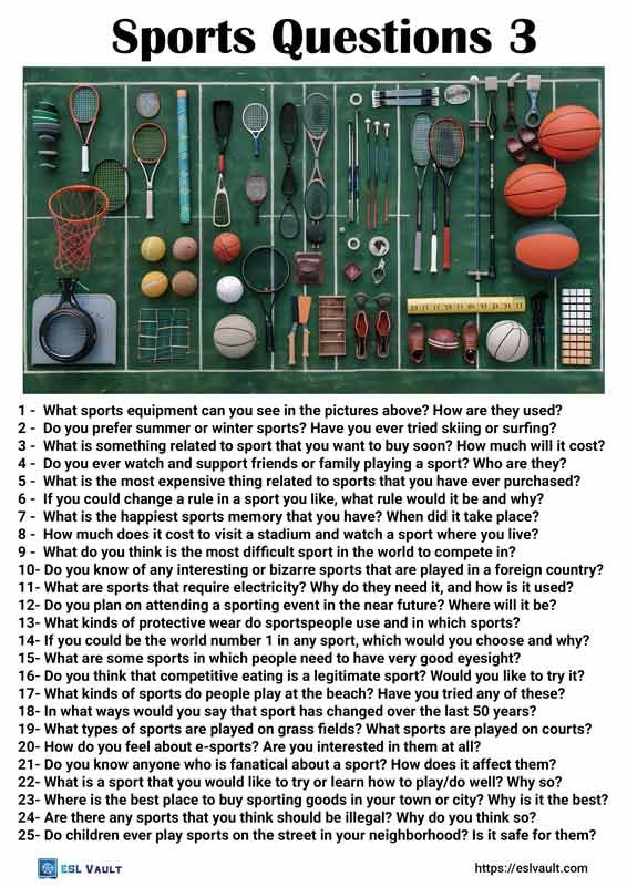 25 discussion questions about sport