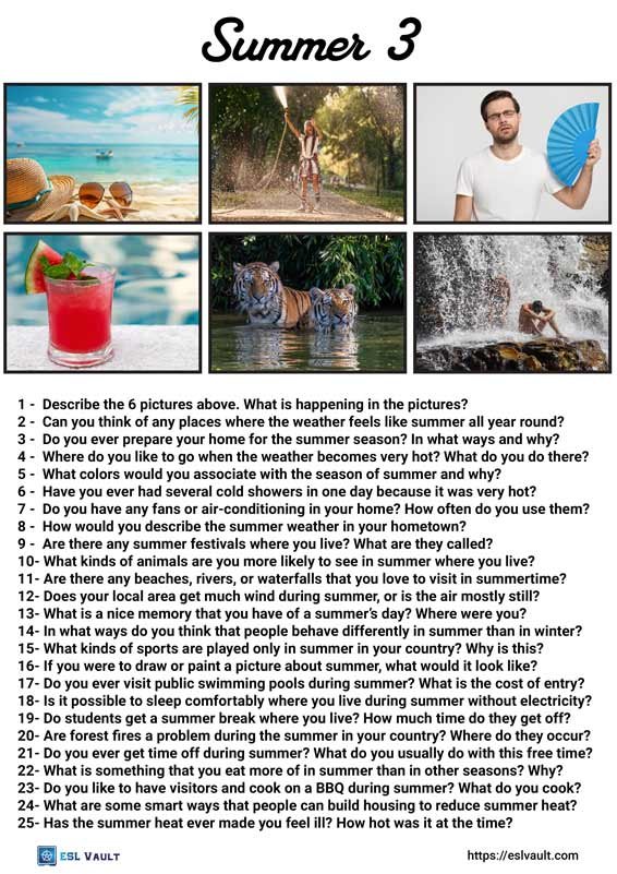 25 discussion questions about summer 3