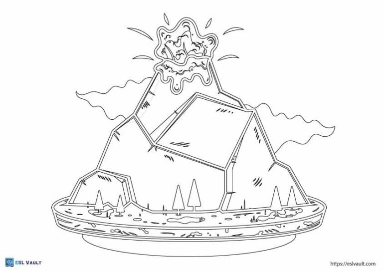 volcano coloring pages 2
