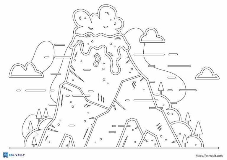 volcano coloring pages 3