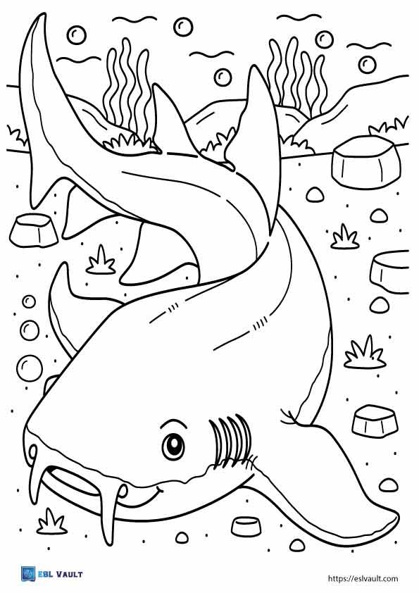 cute nurse shark coloring page