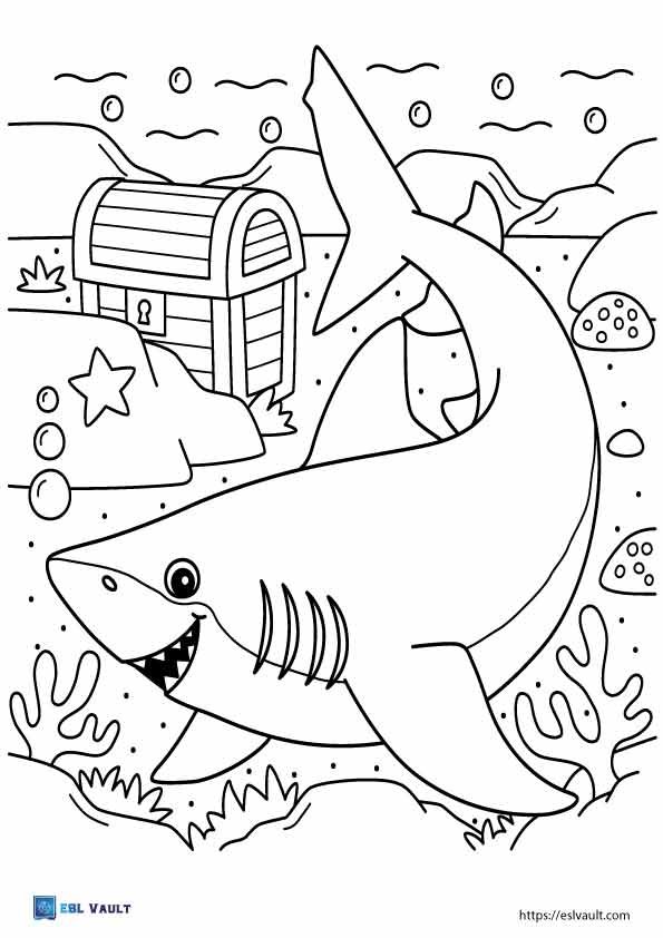 cute shark coloring picture