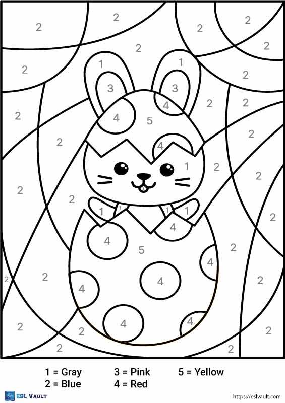 easter egg color by number pdf