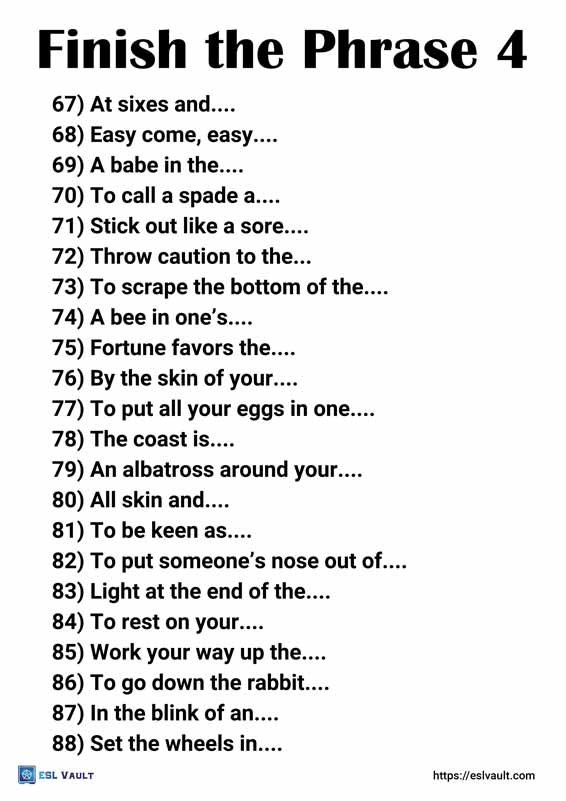 finish the phrase game pdf 4