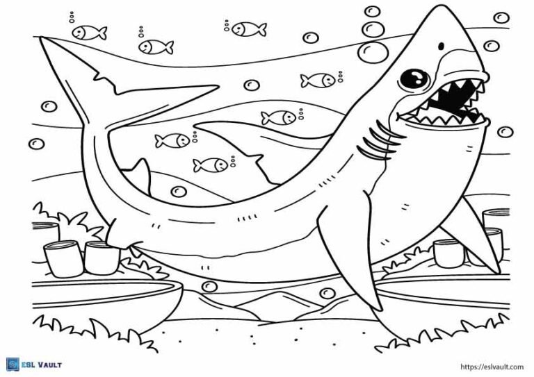 mako shark coloring page printable