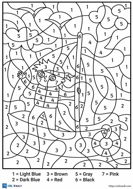 sailing color by number pdf