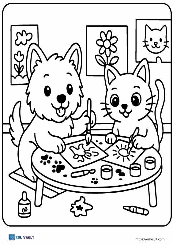 cute pets coloring pages for kids