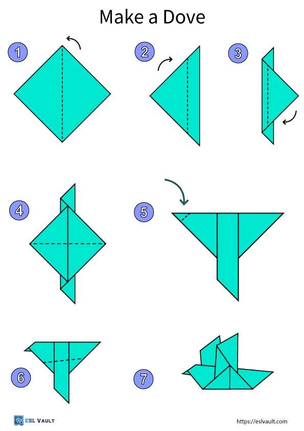 easy origami animals step by step dove