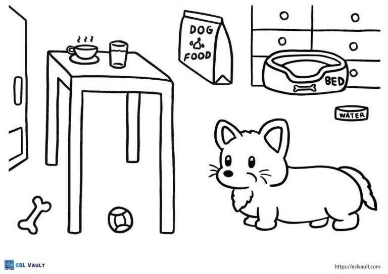 pet dog coloring page for kids