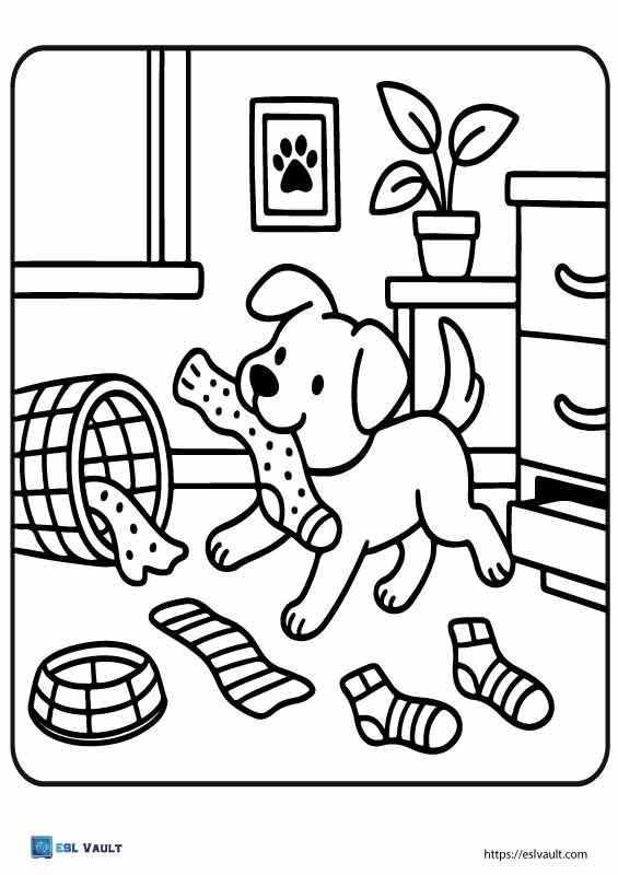pet dog coloring page pdf